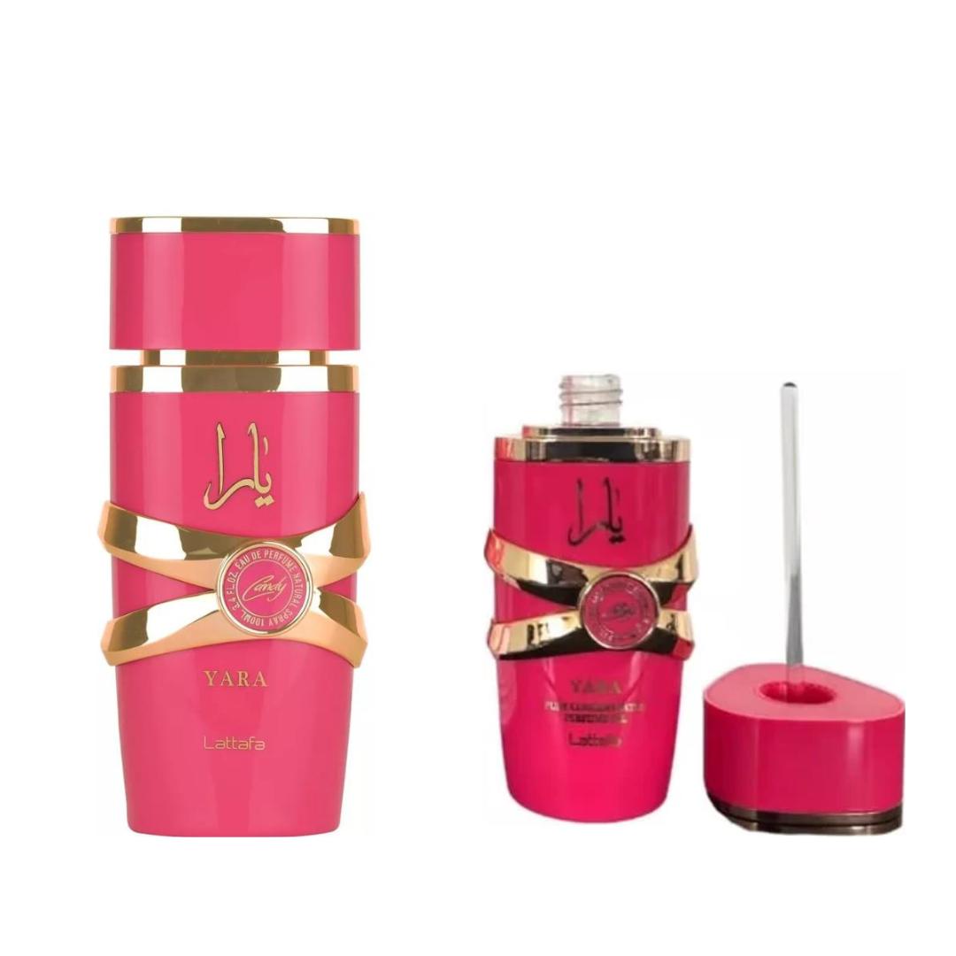 Lattafa Women's Fragrance Bundle - Yara Candy, 20 ml Yara Oil (2-Piece Set)