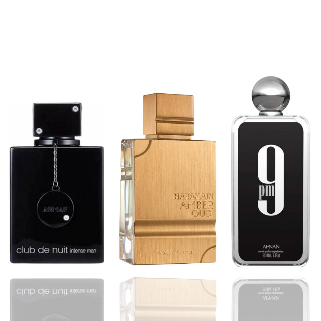 THE CLASSIC MAN bundle ---Club de Nuit Intense + Al Haramain Amber Oud Gold Edition + Afnan 9pm