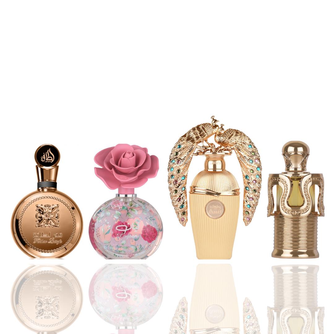 FAKHAR LATTAFA EXTRAIT + LAYAAN + AFEEF + MAITHA -- 4 PIECE BUNDLE