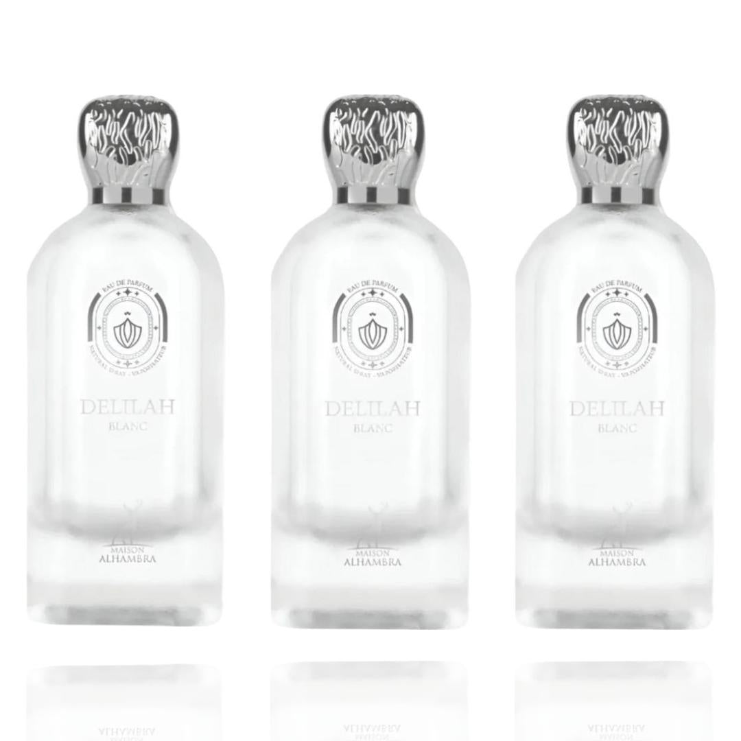 3x Maison Alhambra Delilah Blanc EDP For Women 100ml 3.4 Fl Oz Perfume Fragrance Bottle