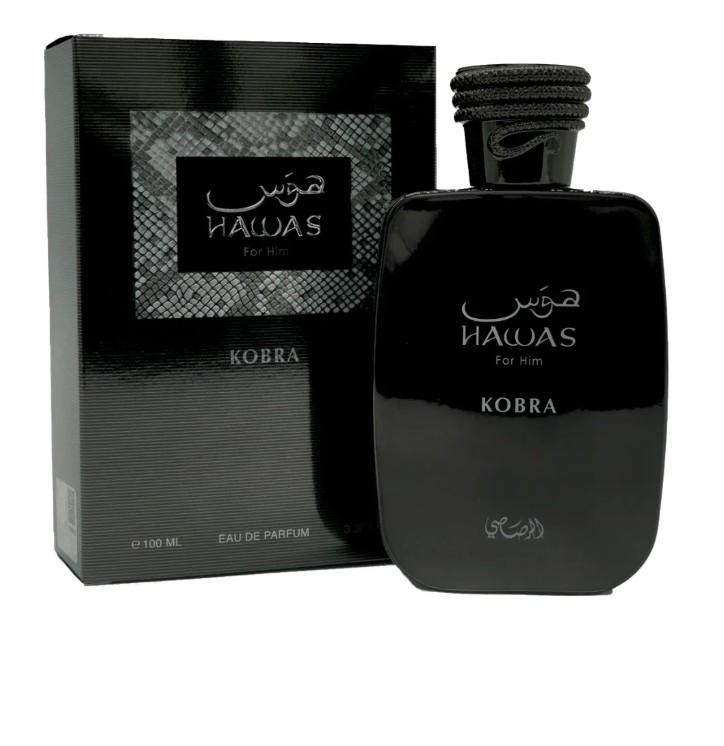 Rasasi Men's Hawas Kobra EDP Spray 3.4 oz 100ml Fragrances for Daily Use Eau de Parfum Perfume