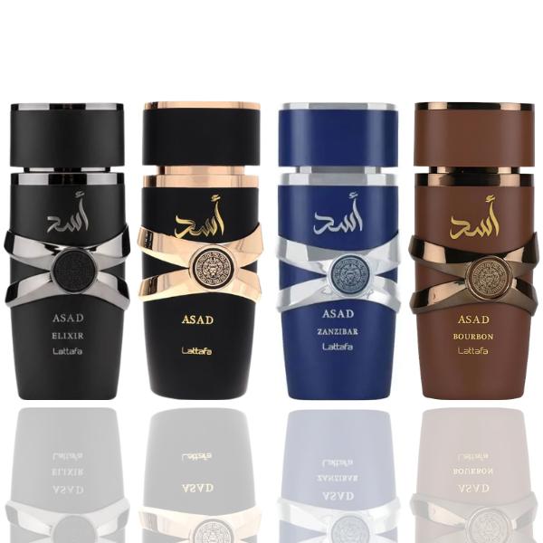 ASAD ZANZIBAR + Asad + Asad Elixir + ASAD BOURBON -- 4 piece bundle
