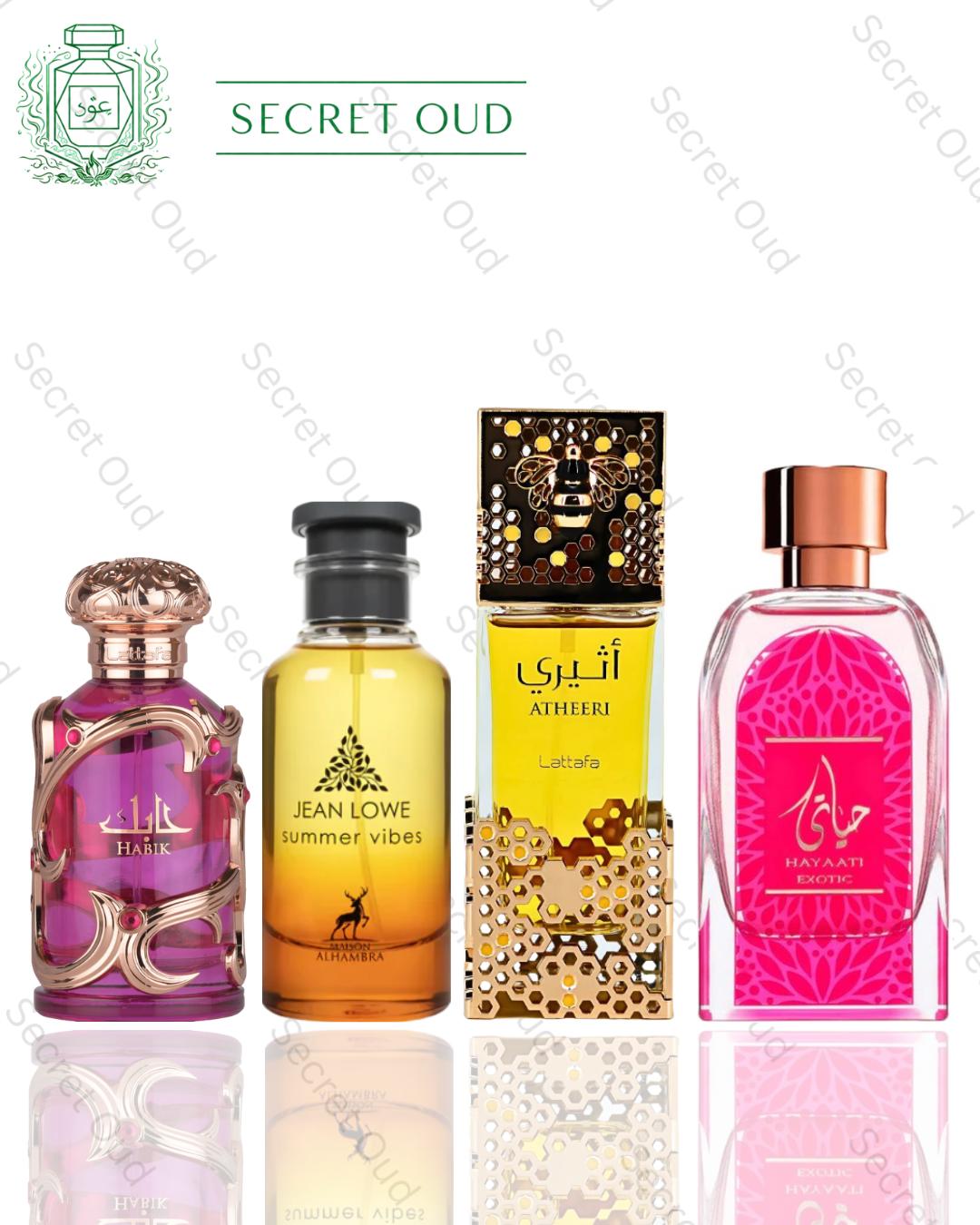 Habik Women + Atheeri + jean lowe summer vibes + Hayaati Exotic -- 4 piece bundle