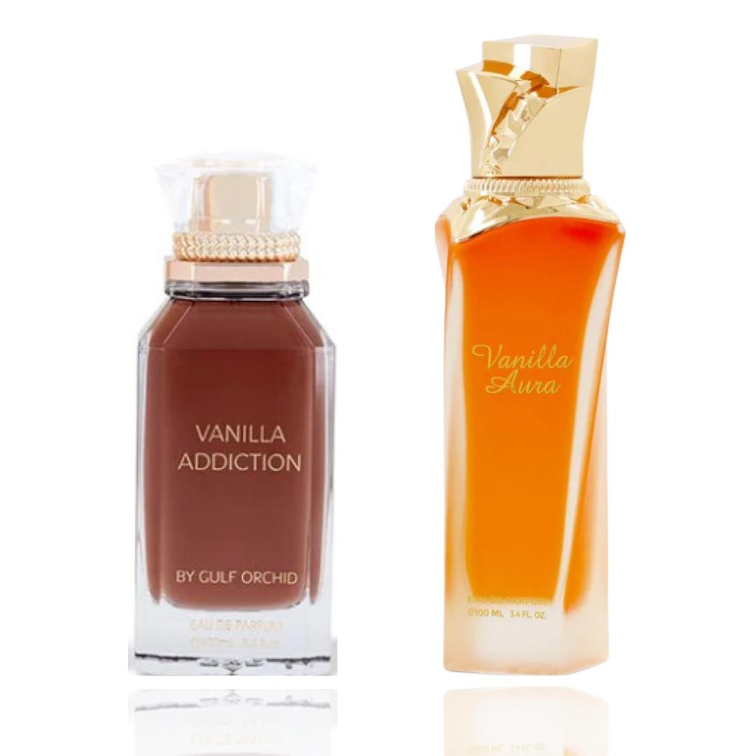 GULF ORCHID Women's 2-Piece Boxed Luxury Body Perfume Bundle Set - EDP Spray, Gourmand Vanilla Scent, Layered Aura, Rich Addictive Notes, Long-Lasting Soft Woods Fragrance, Edp Perfume Spray