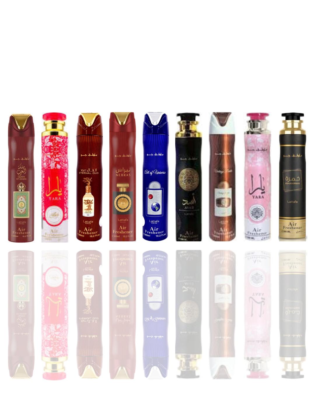 Queen of Arabia Air Freshener + Yara Candy Air Freshener + Eternal Oud Air Freshener + Nebras Air Freshener + Art of Universe Air Freshener + Asad Air Freshener + Vintage Radio Air Freshener + Yara Air Freshener + Khamrah Air Freshener
