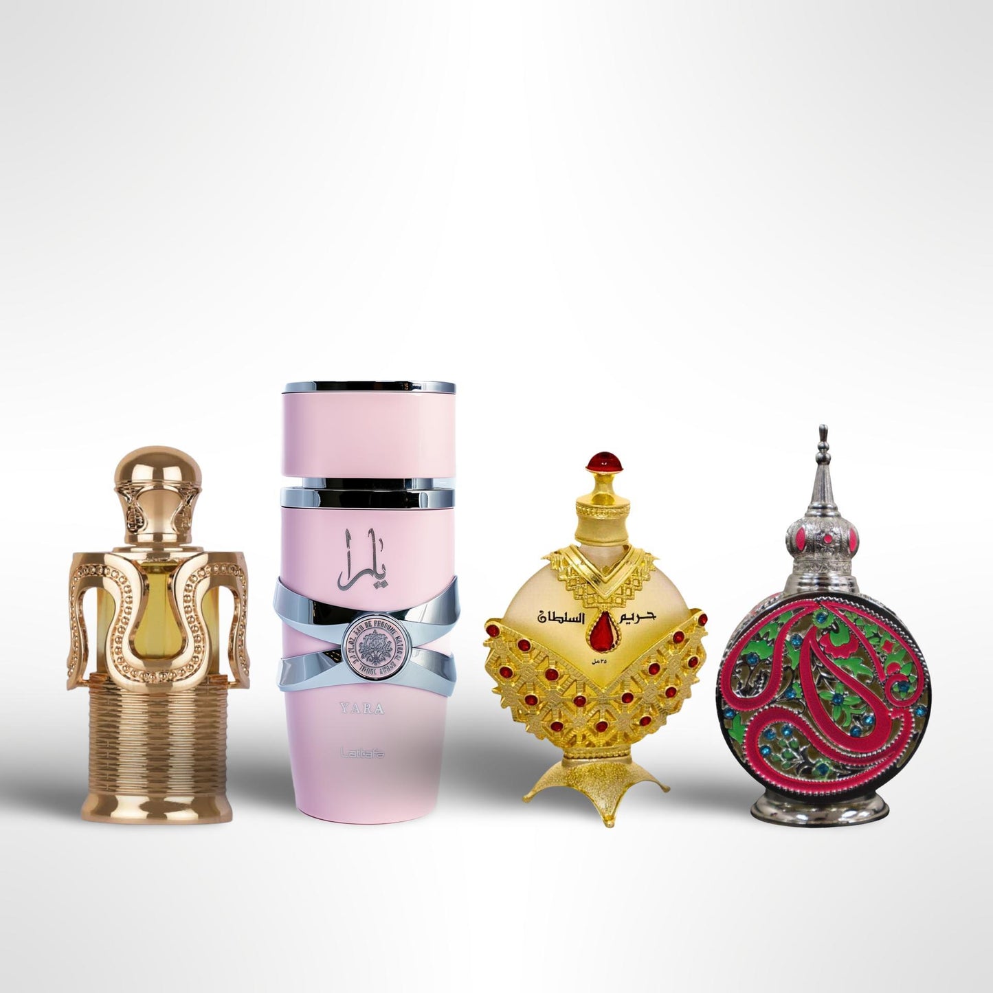 yara 20ml oil + HAREEM AL SULTAN gold 35ml oil + Attar Maitha + Naseem Al-Layl -- 4 piece bundle