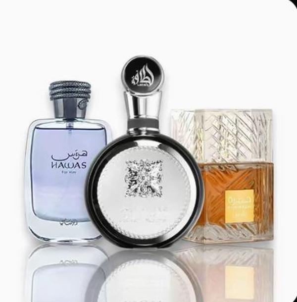 Rasasi Hawas + Lattafa Fakhar + Khamrah By Lattafa Perfumes - Fragrance Gift Bundle