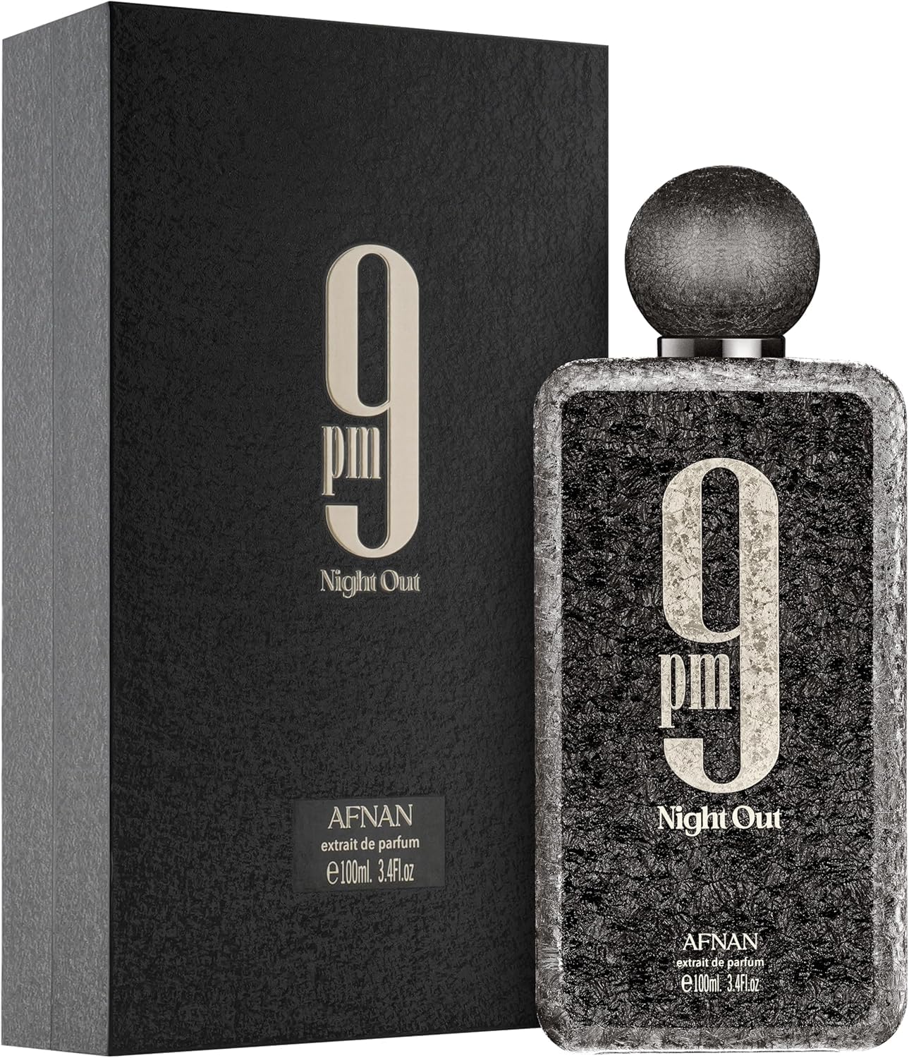 Afnan 9 PM Night Out Unisex Extrait de Parfum, 3.4 Fl. Oz(100ml)