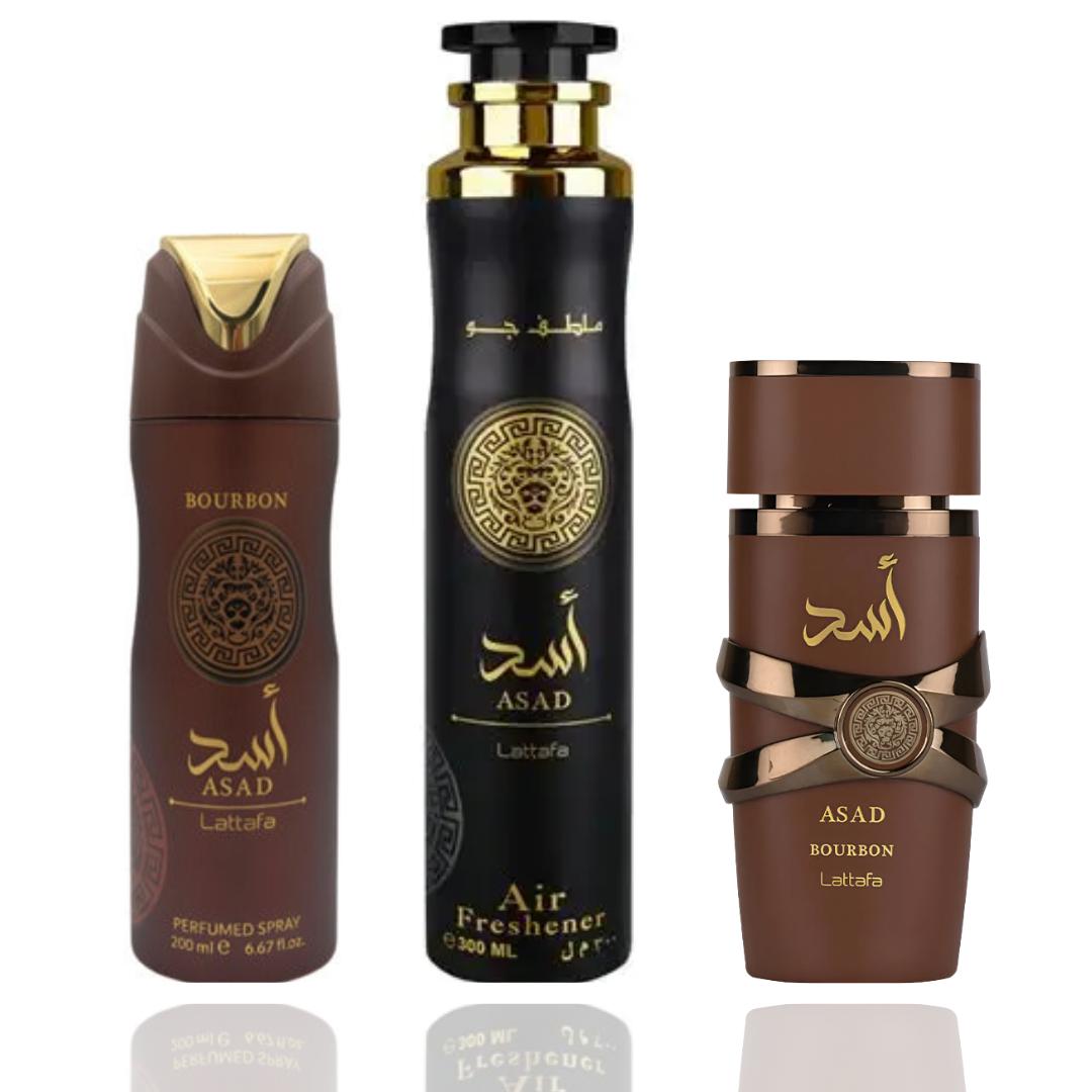 Asad Bourbon + Asad Bourbon Deodorant + Asad Air Freshener --- 3-piece bundle