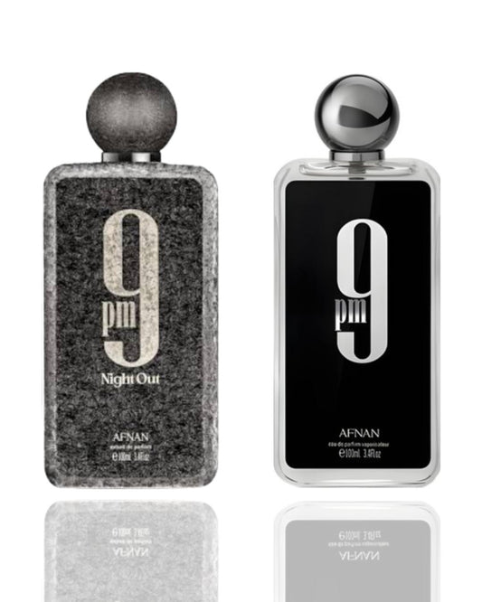 Unisex EDP Grade Perfume Set - 2-Piece Fragrance Sets, 2 Bottles of 9pm Night Out Scent with Spicy Amber Notes for Club Nights, Evening Wear