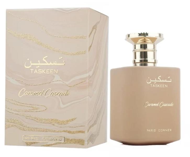 Paris Corner Taskeen Caramel Cascade Unisex EDP, 3.4oz(100ml) Single Item - Evening Wear Scent with Sweet Floral Accords, Woody Undertones, Vanilla, Blueberry