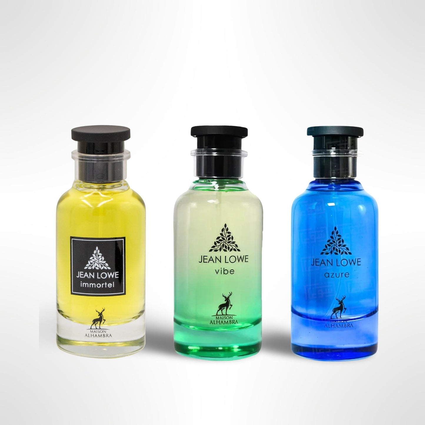 Maison Alhambra Jean Lowe Vibe + Maison Alhambra Jean Lowe Azure +  Jean Lowe Immortal Eau de Parfum 100ml Fregrance gift bundle