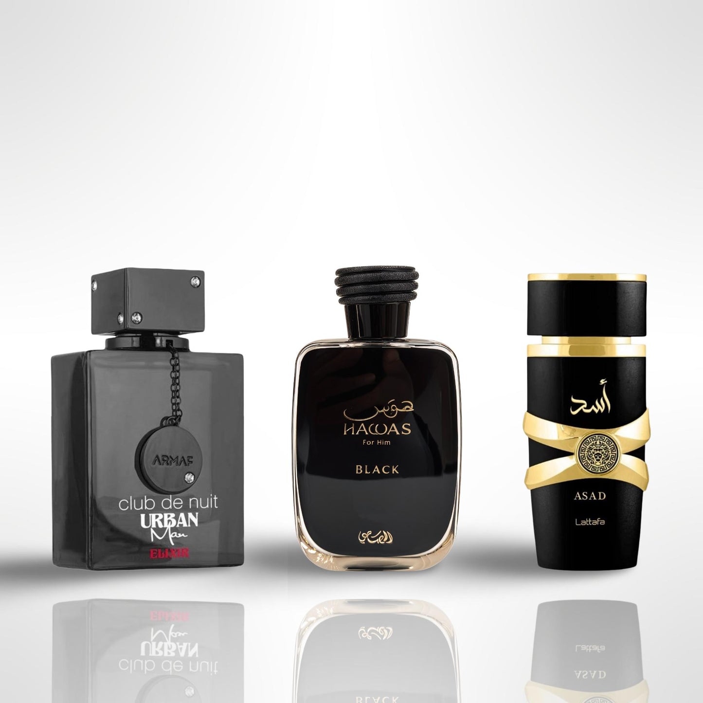 Club De Nuit Urban Elixir + HAWAS BLACK+ Asad by Lattafa Perfumes 3.4oz (100ML) - Fragrance Gift Bundle