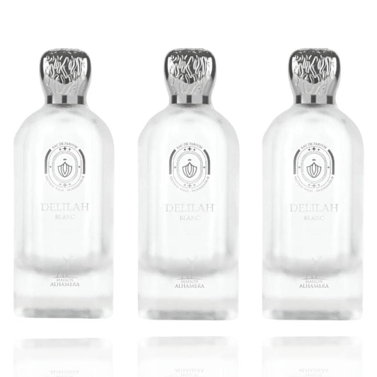 3x Maison Alhambra Delilah Blanc EDP For Women 100ml 3.4 Fl Oz Perfume Fragrance Bottle
