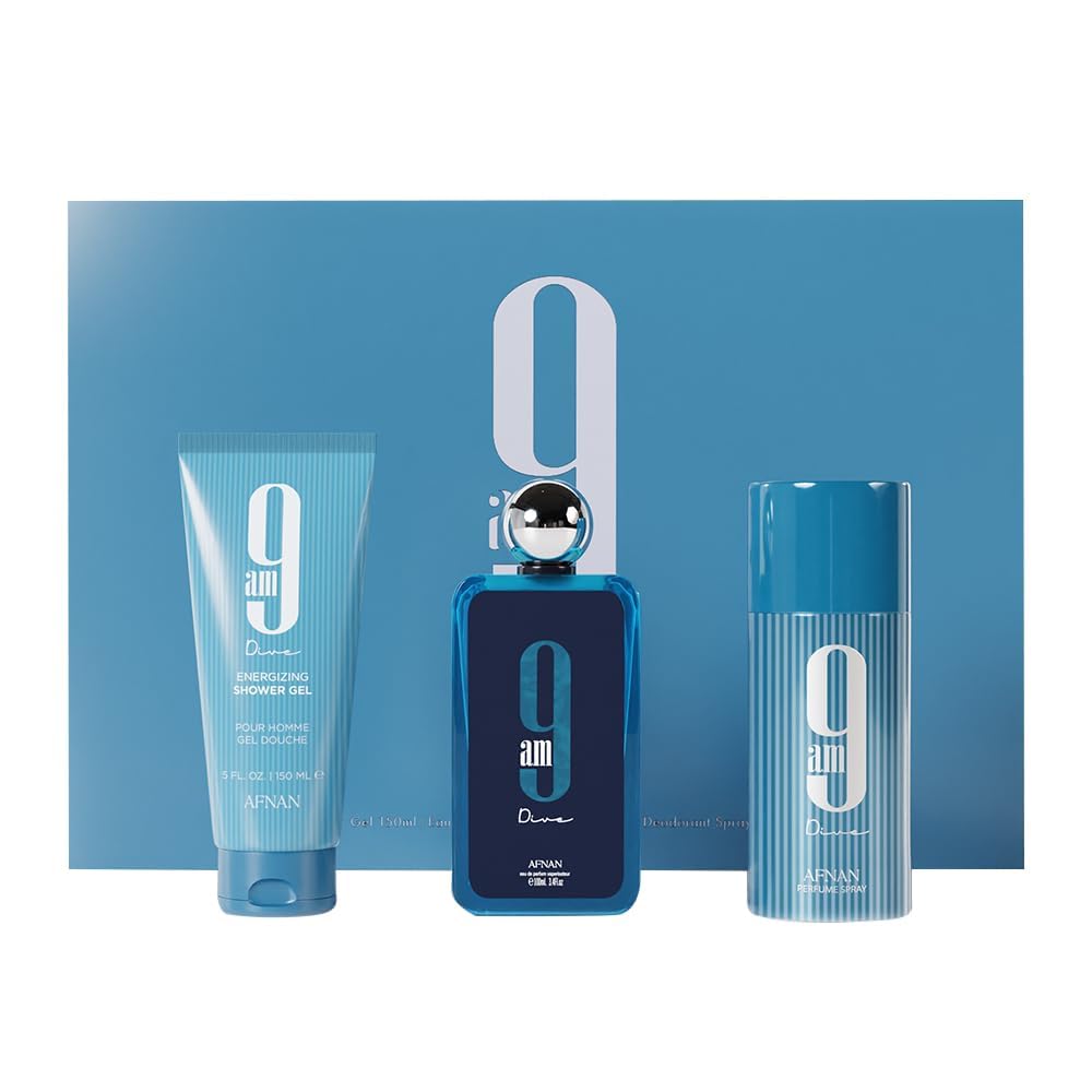 9 Am Dive 3pcs EDP Gift Set Fragrances for men by afnan
