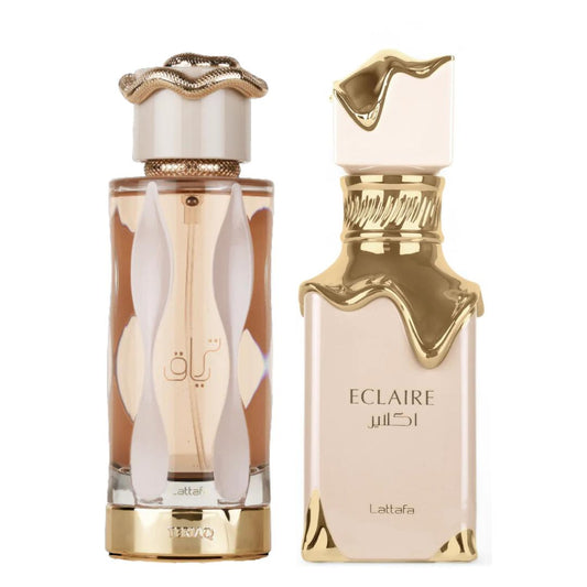TERIAQ (women) + ECLAIRE (women) Perfume by Lattafa Perfumes 3.4oz (100ml) - Fragrance Gift Bundle