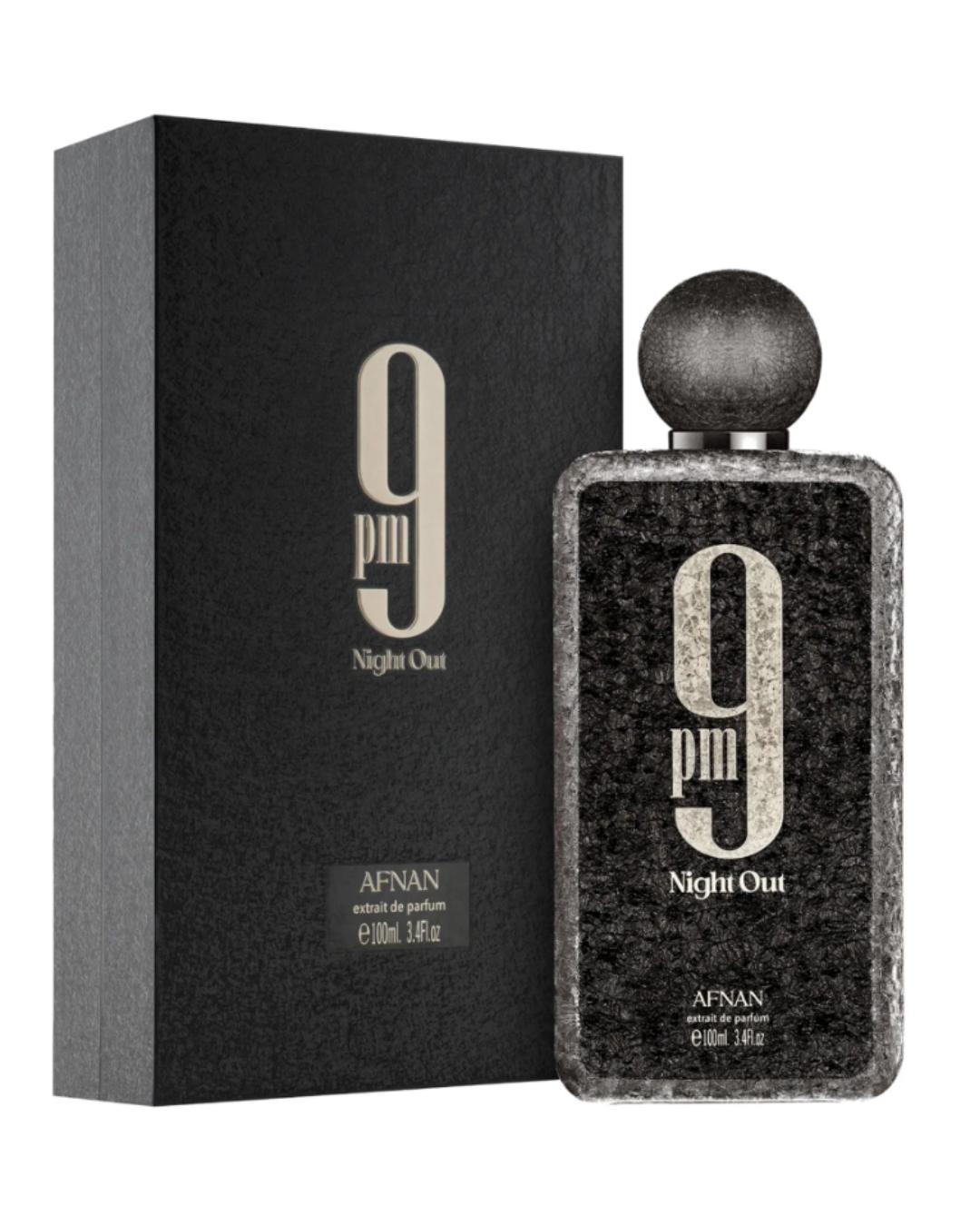 Afnan 9PM Night Out Unisex Extrait de Parfum - 100 ml Bottle, Long-Lasting Sweet Amber Scent, Nightlife Vibe, Single Item, Perfume for Sale