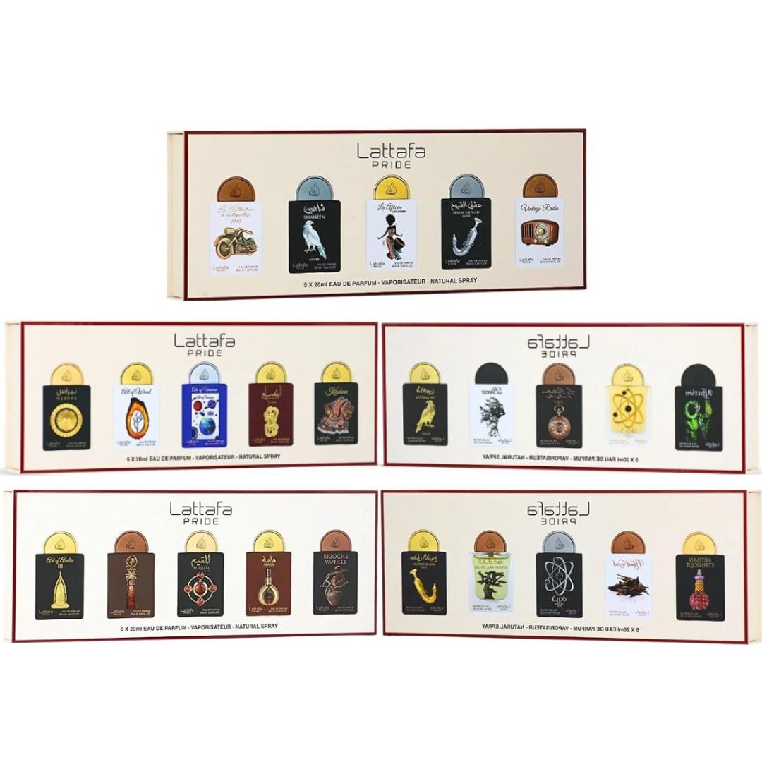 Lattafa Pride Gift Set Collection (5 x 20 ) 5 sets bundle -- no.1 + no.2 + no.3 + no.4 + no.5