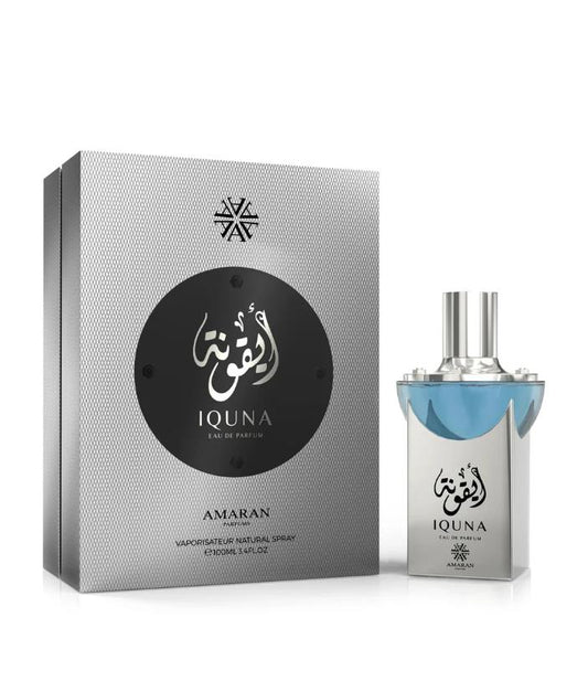 Amaran IQUNA Men EDP-100ML 3.4oz Perfume in Elegant Silver Packaging by AMARAN