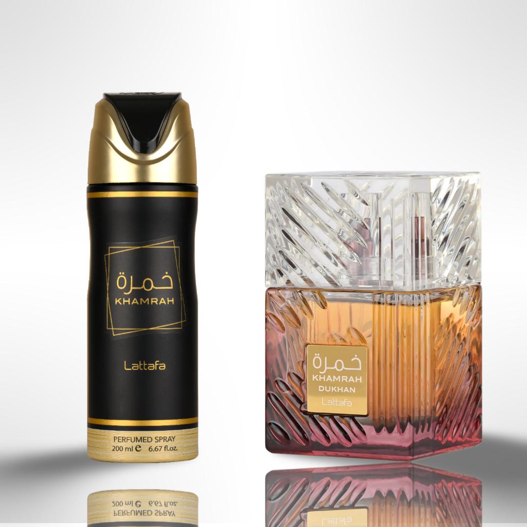 Khamrah Dukhan + Khamrah Deodorant – Fragrance Gift Bundle
