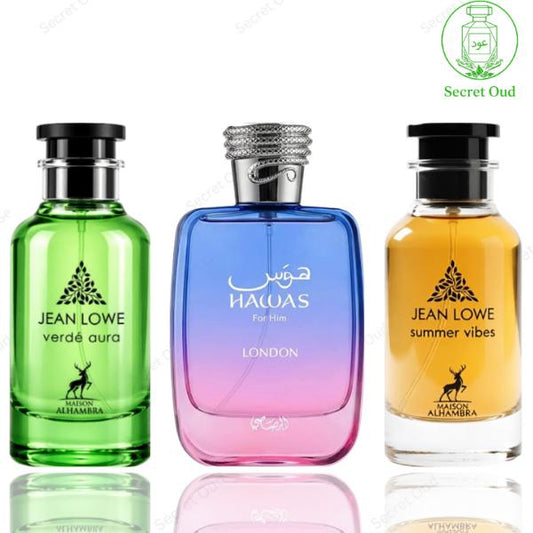 Jean Lowe Verde Aura + Jean Lowe Summer Vibe + Hawas London -- 3 Piece Bundle