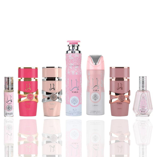 Yara candy + Yara + Yara Air freshener + Yara deodorant + Yara elixir + Yara 50ml + Yara oil — 7 piece bundle