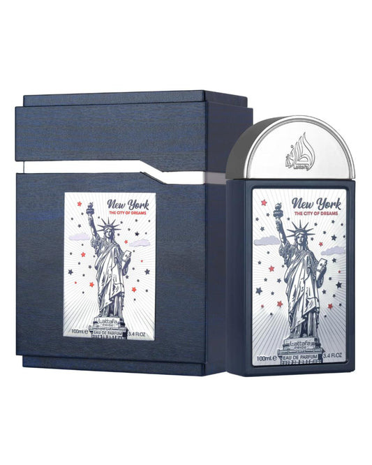 Lattafa Pride New York The City Of Dreams Genderless Perfume - 100ml (3.4oz) Unisex EDP, Urban Woody Spicy-Fruity Aromatic Fragrance Perfumes with Patchouli, Floral Scented Notes