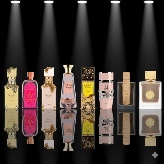 Eclaire + Ecalire Bonaffi + Hayaati Exotic + Cloud Candy + Atheeri + Yara + Angham + Club De Nuit women -- 8 PIECE BUNDLE