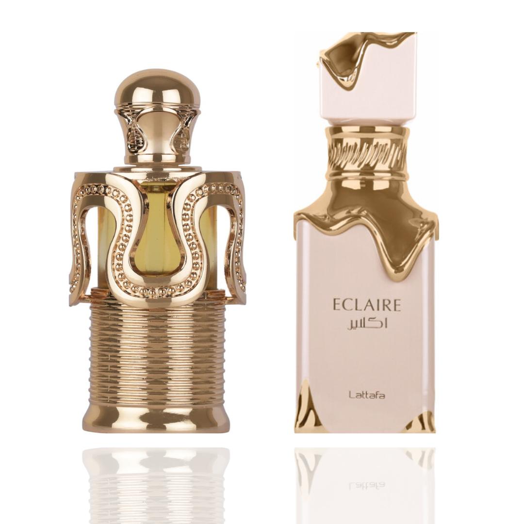 Lattafa Maitha-Eclaire 2-Piece Bundle, Unisex Floral Arabian Fragrance with Airy Feminine, Comforting Dual Scents & Gentle Aura