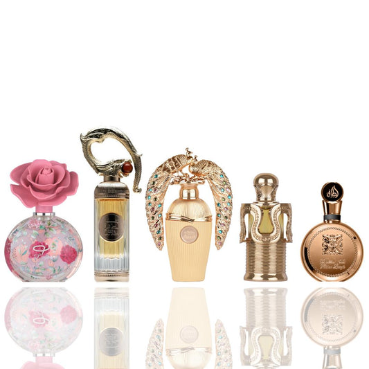 LAYAAN + SEHR + AFEEF + MAITHA + FAKHAR LATTAFA EXTRAIT -- 5 PIECE BUNDLE