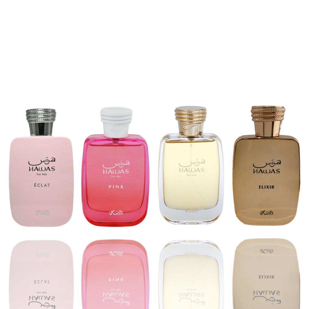 Rasasi Women's Fragrance 4-Piece Supreme Bundle - Eclat, Pink, For Her, Elixir Variants