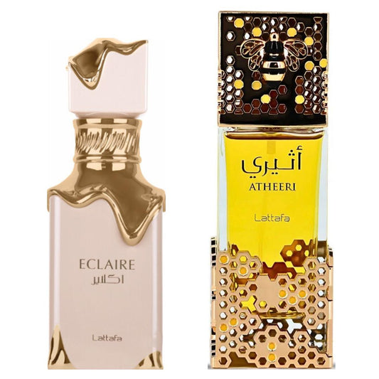 Lattafa Atheeri + ECLAIRE Perfume by Lattafa Perfumes 3.4oz(100ml) Citrus Woods Fragrance Amber Vanilla