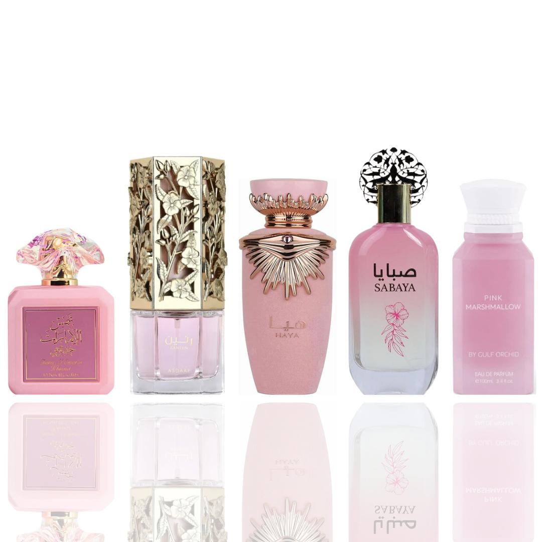 SABAYA + Raneen + Shams Al Emarat Pink Blush + Pink Marshmallow + HAYA -- 5 piece bundle