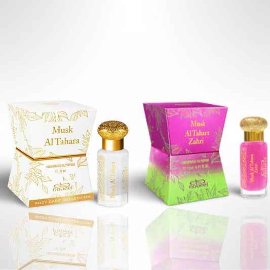 Musk Al Tahara Zahri 12ml + Musk Al Tahara 12ml --- Perfume oil bundle by Nabeel