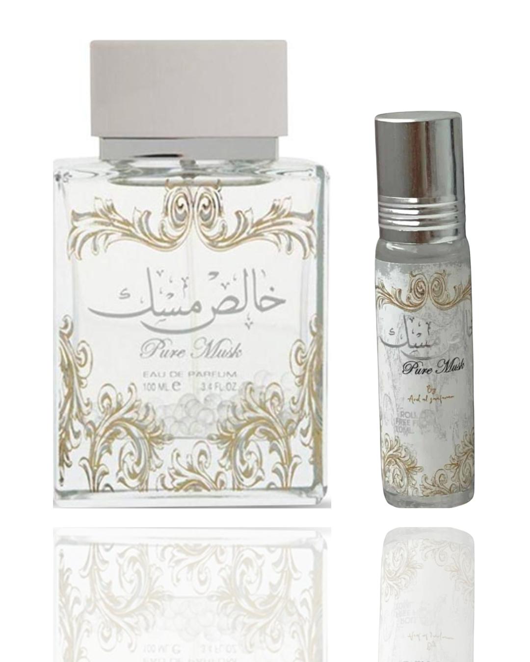 Pure Musk Roll On + khales musk -- 2 piece bundle