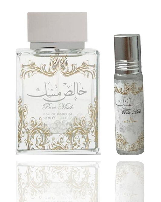 Pure Musk Roll On + khales musk -- 2 piece bundle
