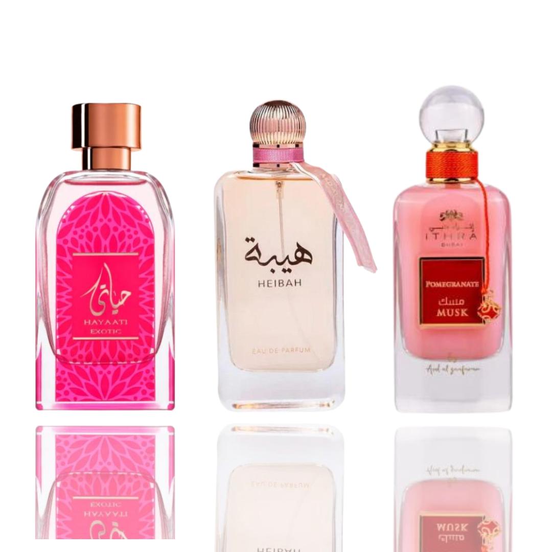Heibah + Ithra Dubai Pomegranate +Hayaati Exotic --- 3 piece Bundle