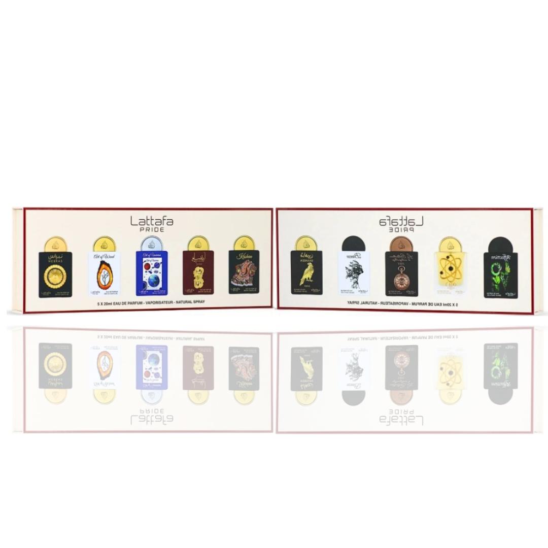 Lattafa Pride Eau de Parfum Gift Set Collection No.1 (5 x 20ml) +  Lattafa Pride Eau de Parfum Gift Set Collection No.3 (5 x 20ml) Long Lasting Unisex