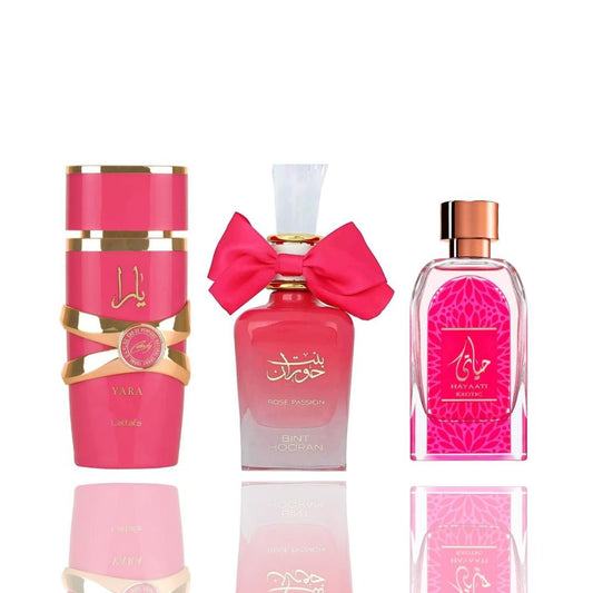 Hint hooran Rose passion + hayaati exotic + Yara candy — 3 piece bundle