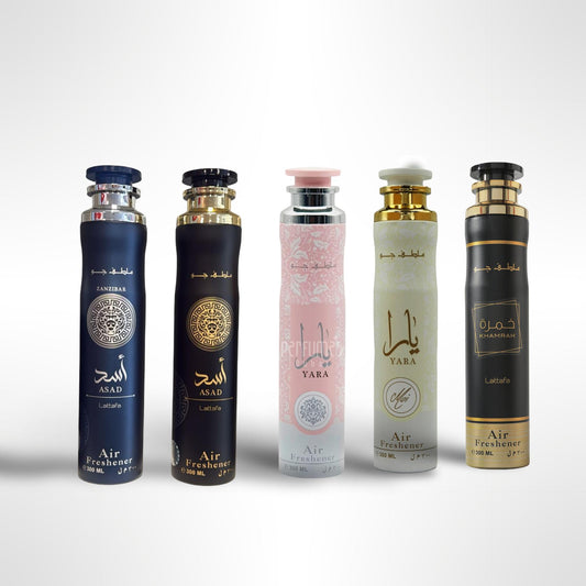 Asad zanzibar + Asad + Khamrah + Lattafa yara + Yara Moi Air Fresheners Fragrance Gift Bundle