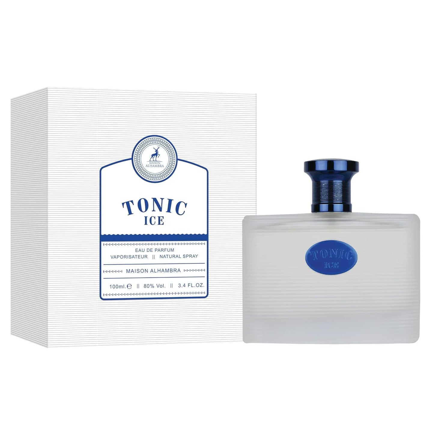 Lattafa Maison Alhambra Tonic Ice Eau de Parfum Spray 3.4 Ounce Fresh Aquatic Citrus Musky Long Lasting Fragrance for Unisex