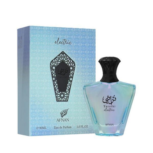 Afnan Turathi Electric Unisex Fragrance, 3.06oz(90ml) Perfume for Beauty & Personal Care