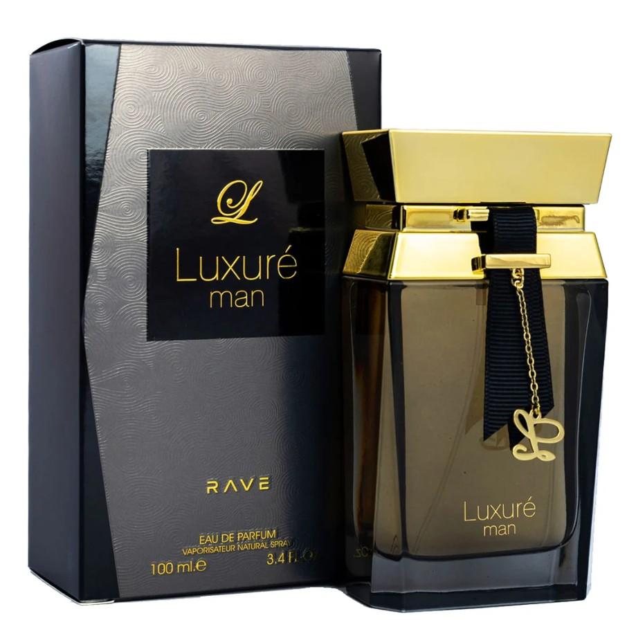 RAVE Luxure Man Eau de Parfum Spray 3.4 Ounce 100ml Woody Aromatic Fragrance for Men with Black Pepper Green Apple & Jasmine Notes