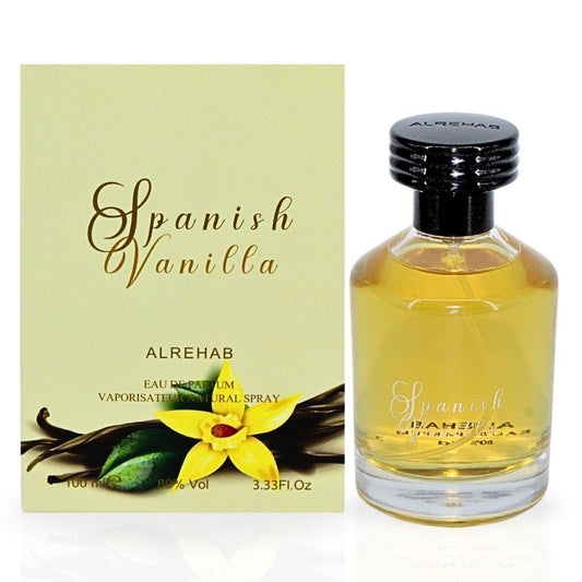 Al Rehab Spanish Vanilla Eau de Parfum Unisex Perfume Spray 3.4 oz 100ml Regular Edition Classic Scent for All