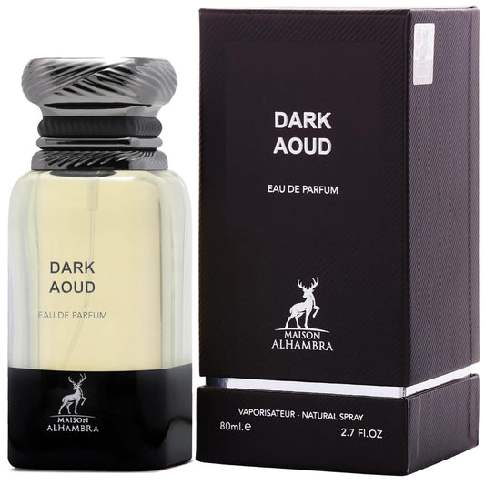 Lattafa Maison Alhambra Dark Aoud – Spicy, Woody, Oud, Oriental – Eau de Parfum Spray Long-Lasting Fragrance for Unisex, 2.7 Ounce / 80 ml