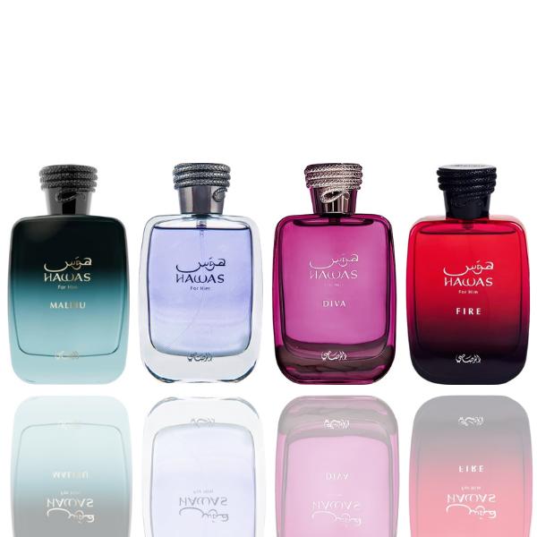 Hawas Malibu + Hawas Fire + Hawas Diva + HAWAS -- 4 piece bundle