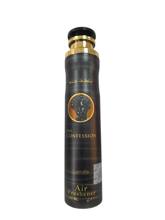 His Confession 300ml Air Freshener for Men - Gender-Specific Fragrance for Room & Vehicle Use - 300ml Volume for Extended Freshness